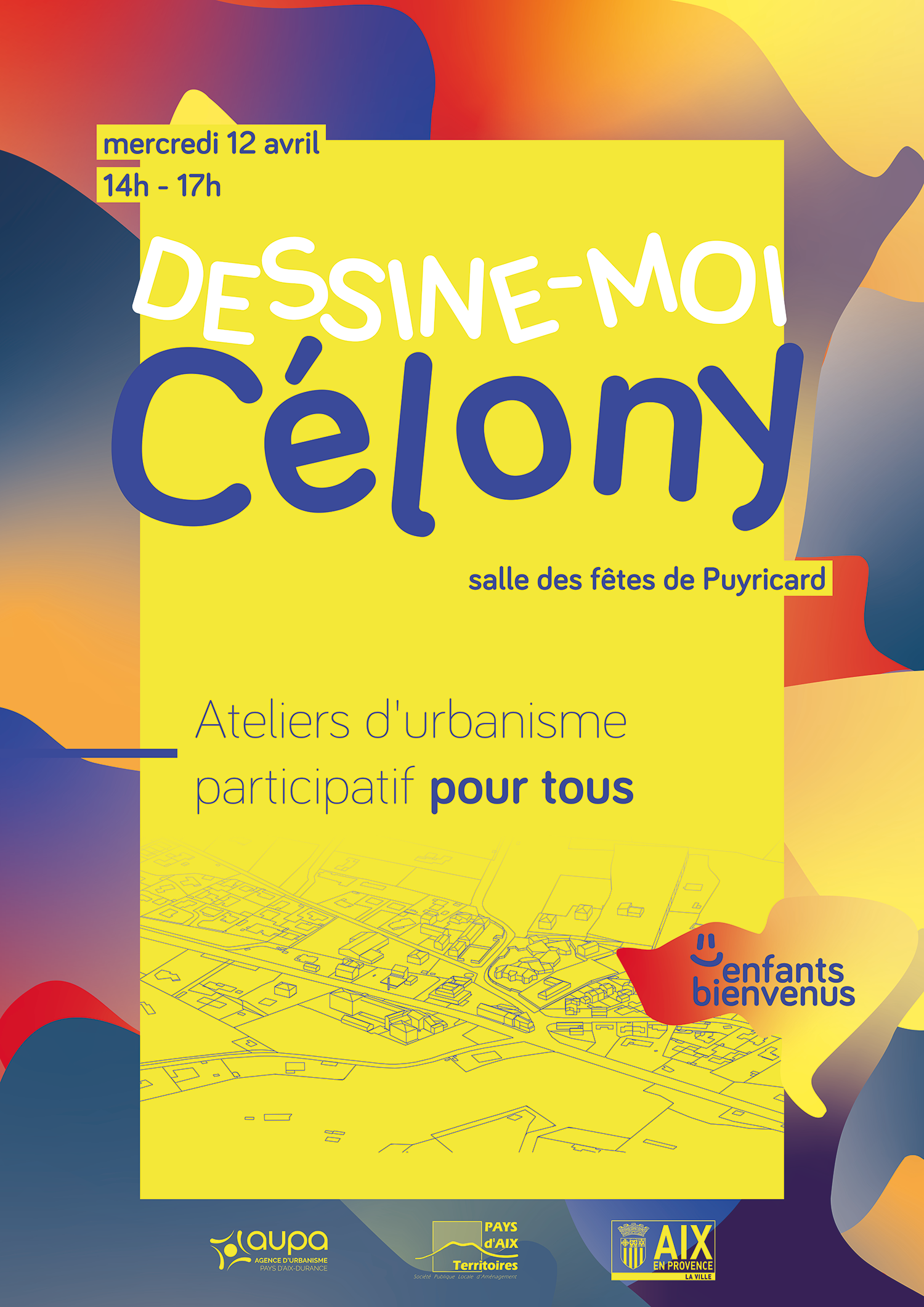 Affiche atelier participatif "Dessine-moi Celony" du 12 avril 2023