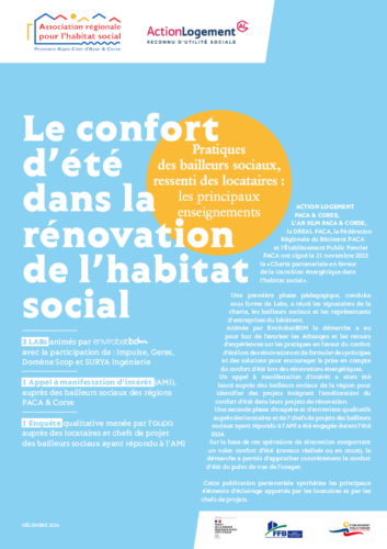 couverture "Le confort d'été dans la rénovation de l'habitat social"