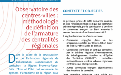 Observatoire des centres-villes : méthodologie de définition de l’armature des centralités régionales